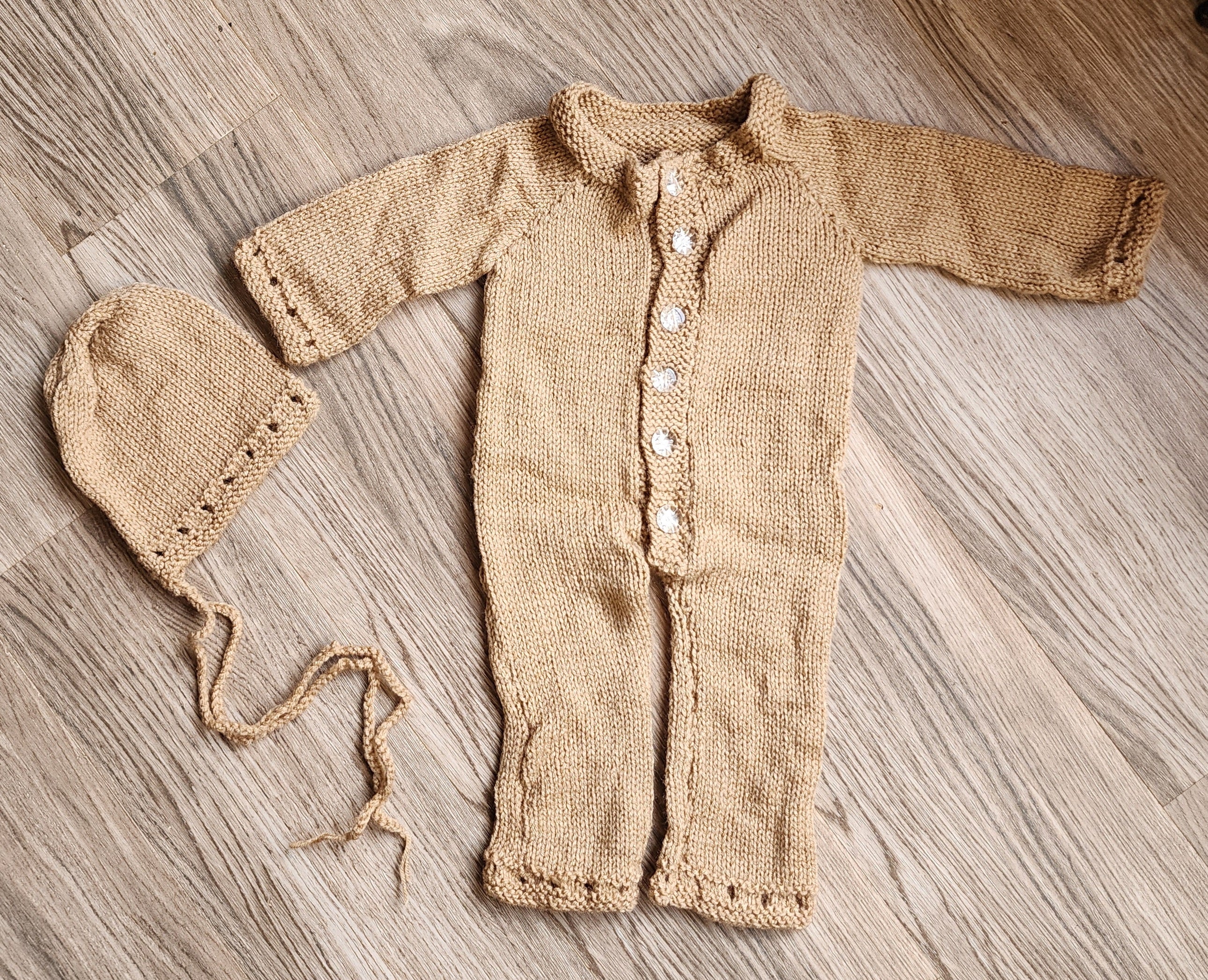 Knitted Romper & Cap Sets