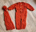 Knitted Bobble Romper & Cap Set
