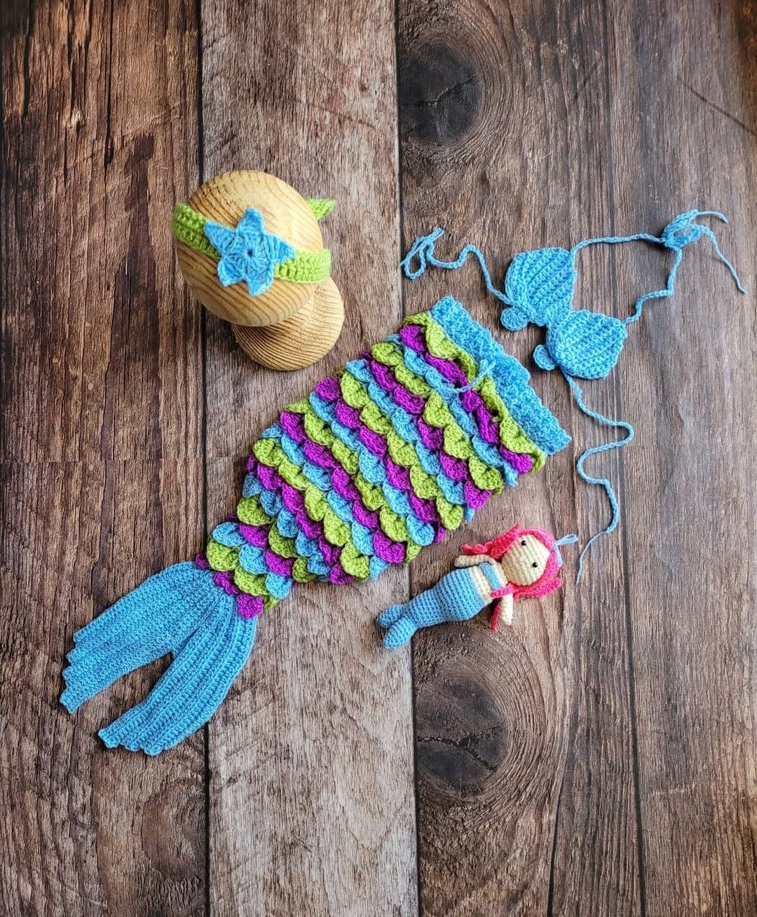 Mermaid Set (Mermaid Top, Bottom & Headband)